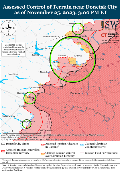 Mapa de operaciones militares para el 26 de noviembre de 2023: situación en el frente