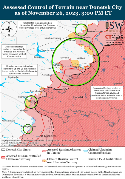 Mapa de operaciones militares al 27 de noviembre de 2023: situación en el frente