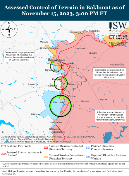 Mapa de operaciones militares al 16 de noviembre de 2023: situación en el frente