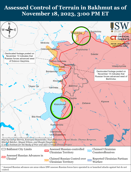 Mapa de operaciones militares al 19 de noviembre de 2023 & ndash ; situación en el frente