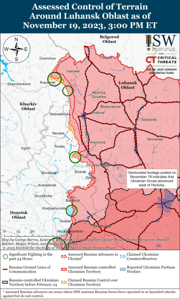 Mapa de operaciones militares al 20 de noviembre de 2023: situación en el frente