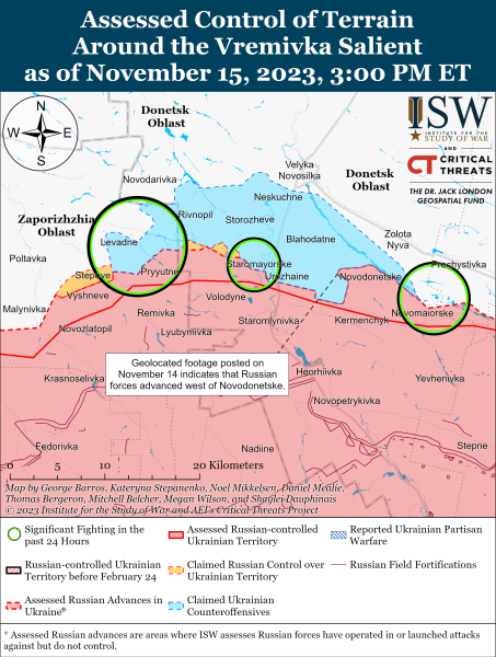 Mapa de operaciones militares al 16 de noviembre de 2023: situación en el frente