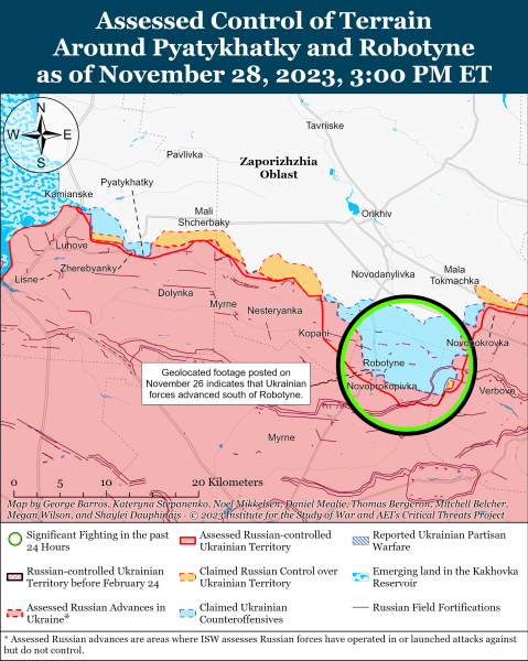 Mapa de operaciones militares al 29 de noviembre de 2023: situación en el frente