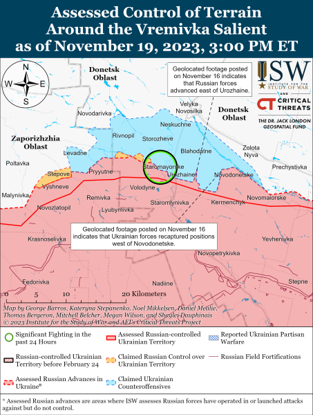 Mapa de operaciones militares para el 20 de noviembre de 2023: situación en el frente