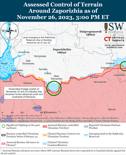 Mapa de operaciones militares para el 27 de noviembre de 2023 & ndash ; situación en el frente