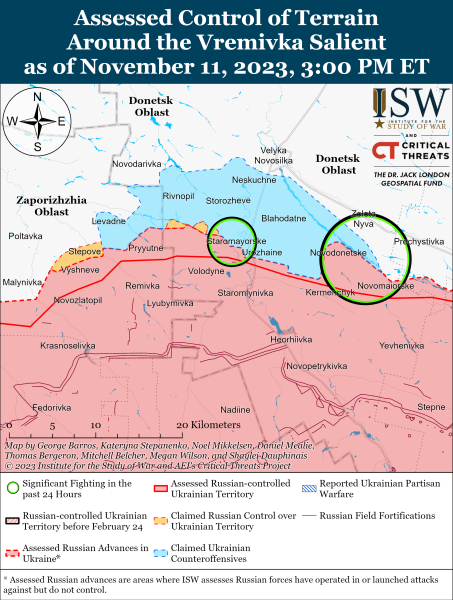 Mapa de operaciones de combate al 12 de noviembre de 2023: situación en el front