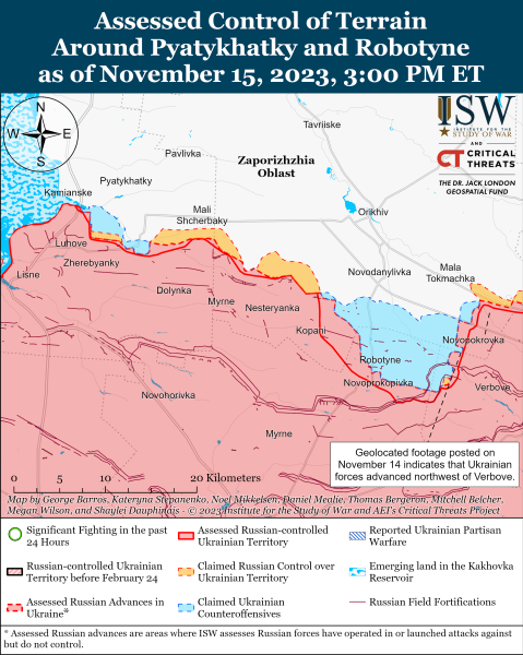 Mapa de operaciones militares al 16 de noviembre de 2023: situación en el front