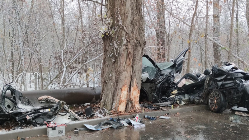 En Chernivtsi, un Un BMW con tres personas se estrelló contra un árbol y todos murieron