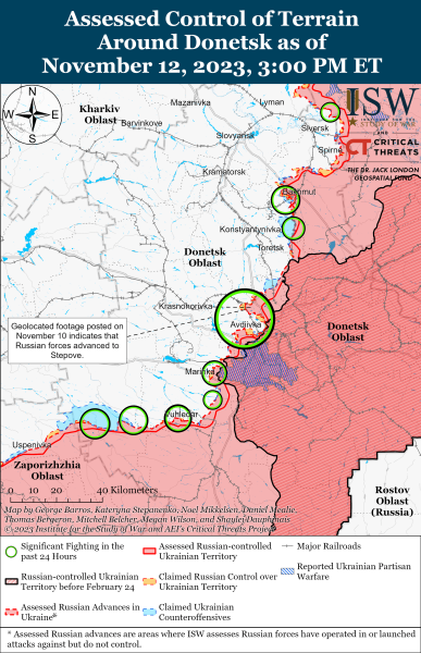 Mapa de operaciones militares al 13 de noviembre de 2023: situación en el front