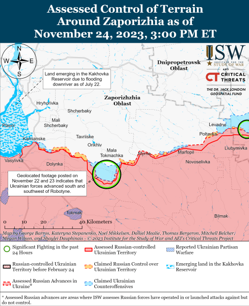 Mapa de operaciones militares para el 25 de noviembre de 2023: situación en el frente 