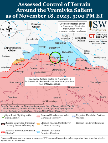 Mapa de operaciones militares al 19 de noviembre de 2023: situación en el frente