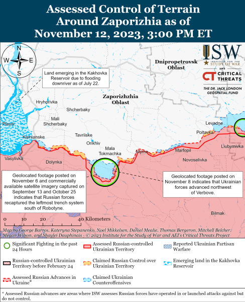 Mapa de operaciones militares a partir de 13 de noviembre de 2023: situación en el frente