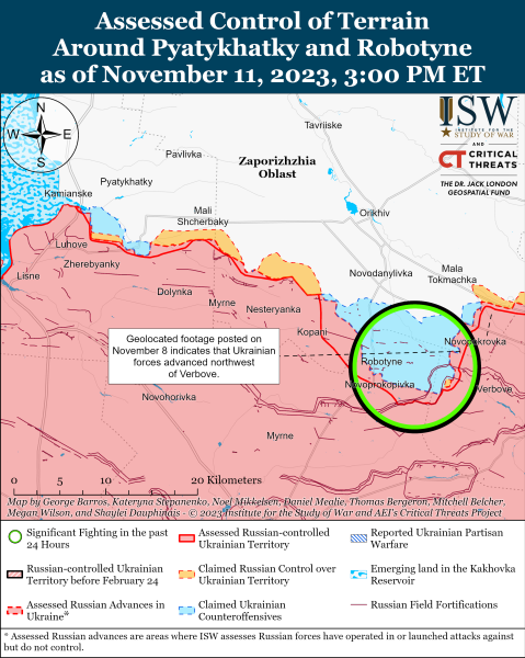 Mapa de operaciones de combate al 12 de noviembre de 2023 y ndash ; situación en el frente