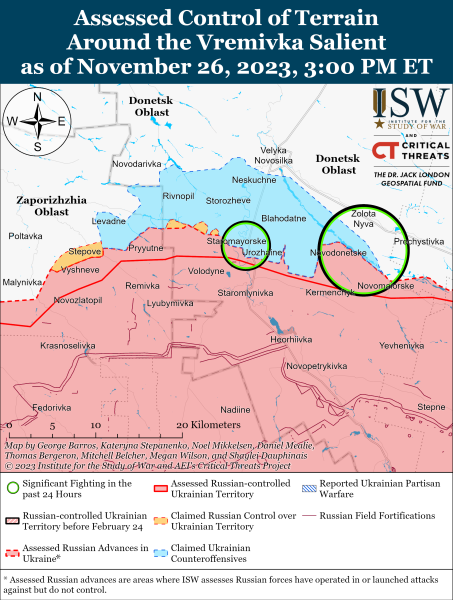 Mapa de operaciones militares al 27 de noviembre de 2023: situación en el frente