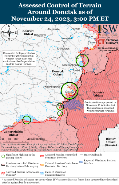 Mapa de operaciones militares a partir de 25 de noviembre de 2023: situación en el frente