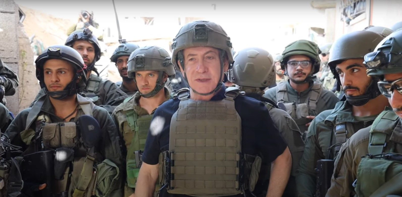 Netanyahu llegó repentinamente a Gaza y mencionó tres objetivos de Israel en la guerra contra Hamás