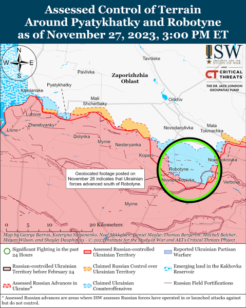 Mapa de operaciones militares al 28 de noviembre de 2023: situación en el frente