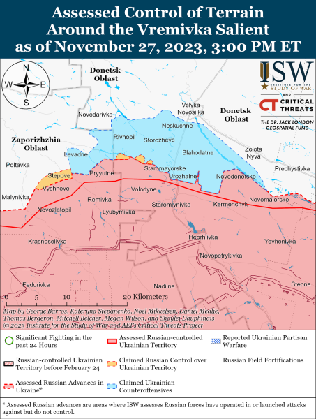 Mapa de operaciones militares al 28 de noviembre de 2023: situación en el frente