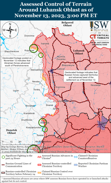 Mapa de operaciones militares al 14 de noviembre de 2023: situación en el frente