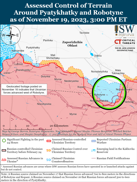 Mapa de operaciones militares al 20 de noviembre de 2023: situación en el frente