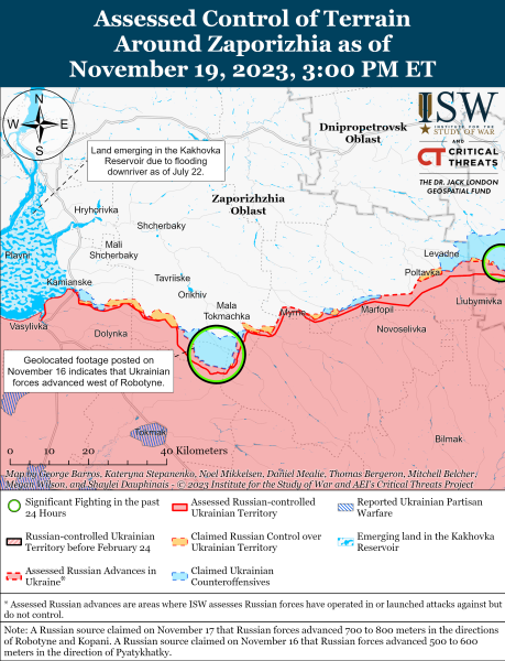 Mapa de operaciones militares al 20 de noviembre de 2023: situación en el frente