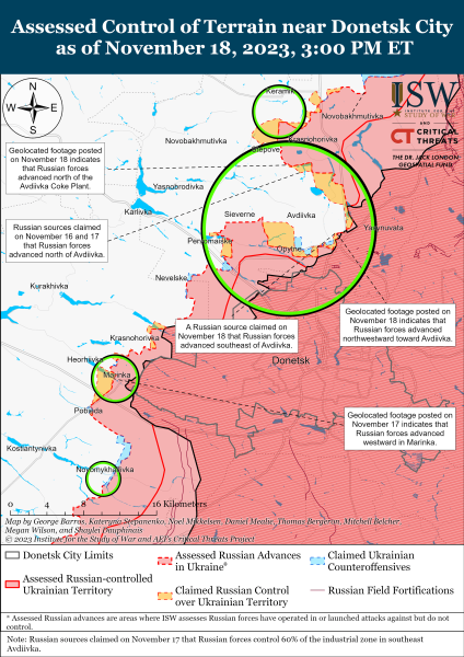 Mapa de operaciones militares al 19 de noviembre de 2023: situación en el front