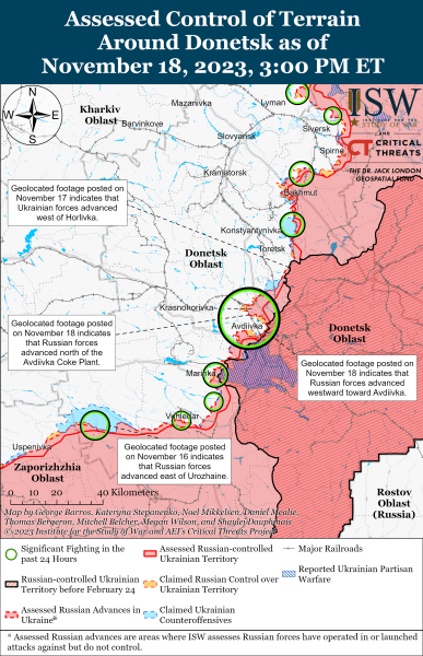 Mapa de operaciones militares al 19 de noviembre de 2023: situación en el frente