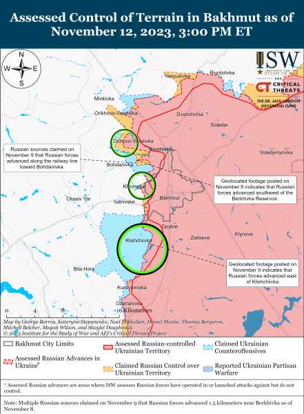 Mapa de operaciones militares al 13 de noviembre de 2023: situación en el frente