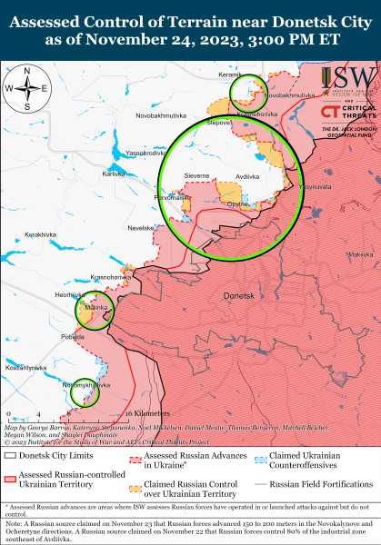 Mapa de operaciones militares al 25 de noviembre de 2023: situación en el frente