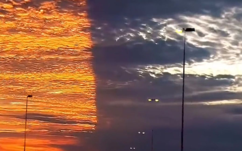 El cielo se ha vuelto bicolor: un fenómeno natural único fue captado en video (imágenes impresionantes)