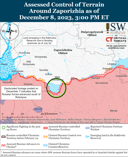 Mapa de operaciones militares para el 9 de diciembre de 2023: situación en el frente 