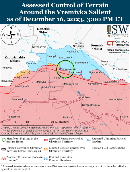 Mapa de operaciones militares al 17 de diciembre de 2023: situación en el frente