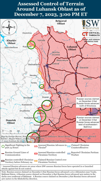 Mapa de operaciones militares al 8 de diciembre de 2023: situación en el frente