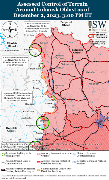 Mapa de operaciones militares para el 3 de diciembre de 2023: situación en el frente