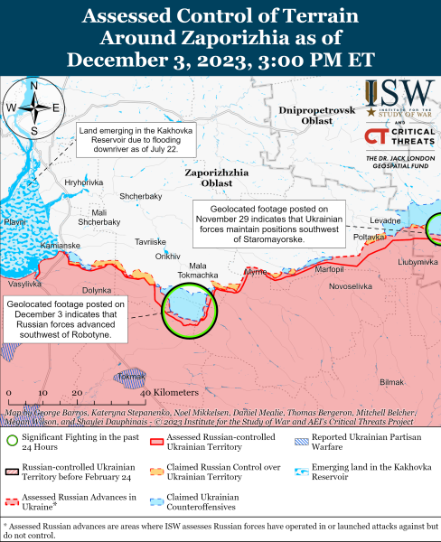 Mapa de operaciones militares para el 4 de diciembre de 2023: situación en el frente