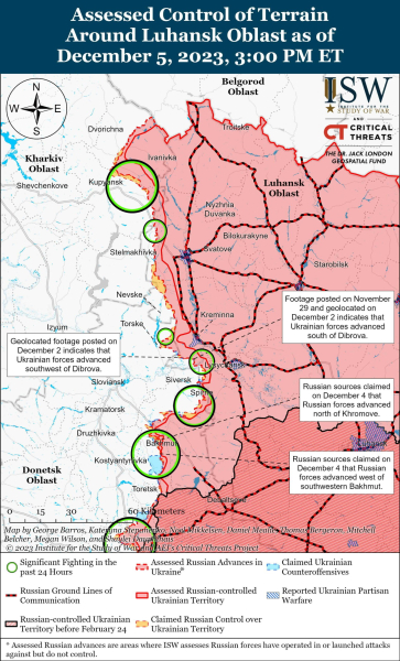 Mapa de operaciones militares el 6 de diciembre de 2023: situación en el frente
