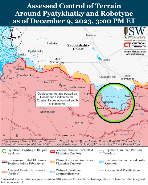 Mapa de operaciones de combate al 10 de diciembre de 2023: situación en el frente 