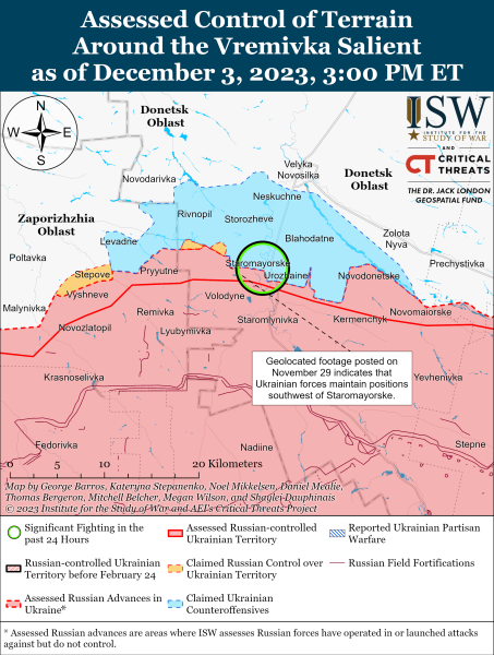 Mapa de operaciones militares para el 4 de diciembre de 2023: situación en el frente