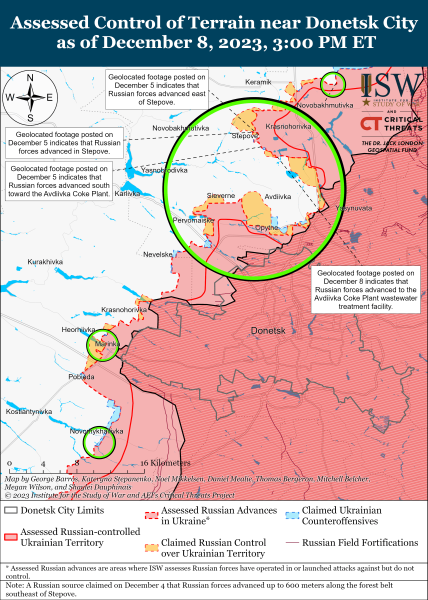 Mapa de operaciones militares para el 9 de diciembre de 2023 & ndash ; situación en el frente