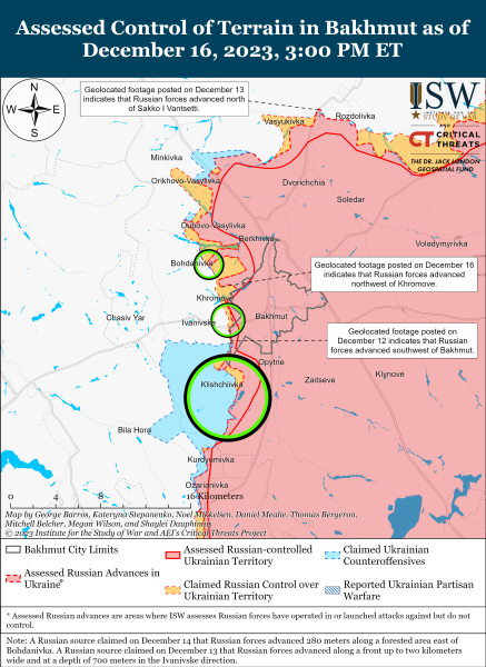 Mapa de operaciones militares al 17 de diciembre de 2023: situación en el frente