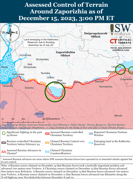 Mapa de operaciones militares para el 16 de diciembre de 2023 – ndash; situación en el frente