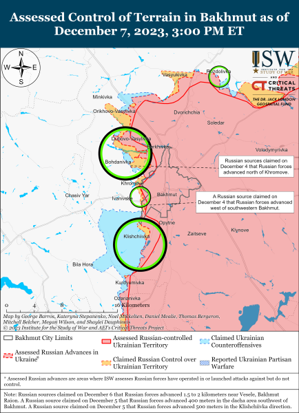 Mapa de operaciones militares al 8 de diciembre de 2023: situación en el frente