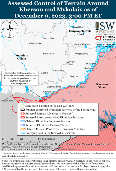 Mapa de operaciones militares al 10 de diciembre de 2023: situación en el frente