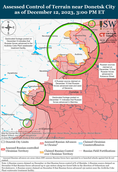 Mapa de operaciones militares al 13 de diciembre de 2023: situación en el frente