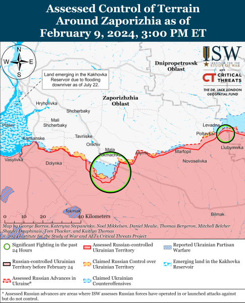 Mapa de operaciones militares al 10 de febrero , 2024: situación en el frente