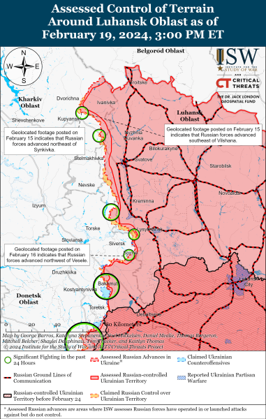 Mapa de operaciones militares al 20 de febrero de 2024: situación en el frente