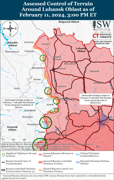 Mapa de operaciones militares al 12 de febrero de 2024: situación en el front