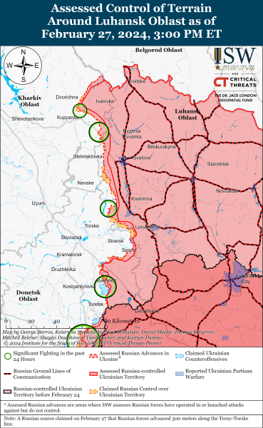 Mapa de operaciones militares al 28 de febrero de 2024: situación en el frente