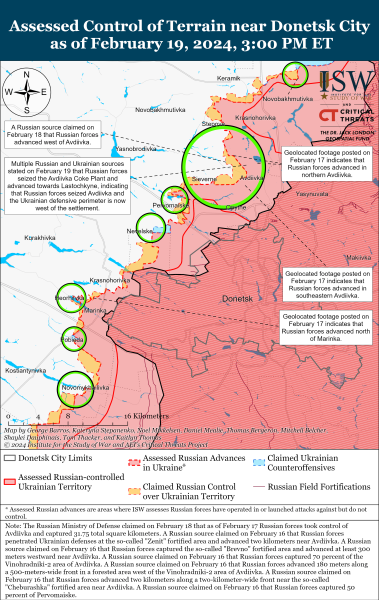 Mapa de operaciones militares para el 20 de febrero de 2024: la situación en el frente 