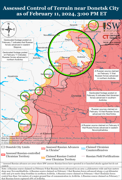 Mapa de operaciones militares para el 12 de febrero de 2024: situación en el frente